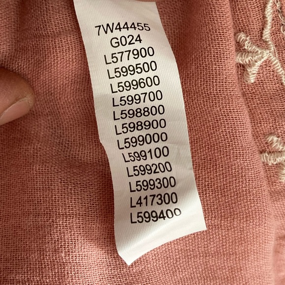 Lucky Brand Peach White Embroidered Long Sleeve Top - Picture 6 of 7